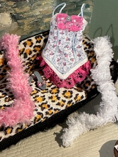 Bustier/Corset handcrafted and matching shoes plus accessory