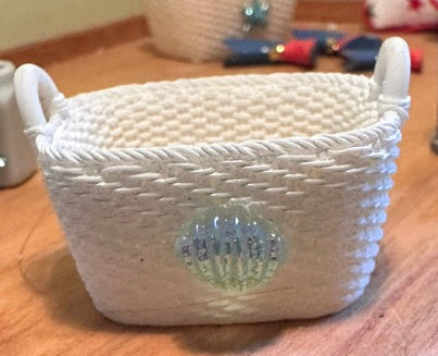 Assorted white baskets