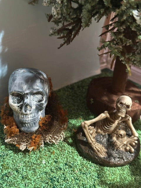 Outdoor skeleton head display