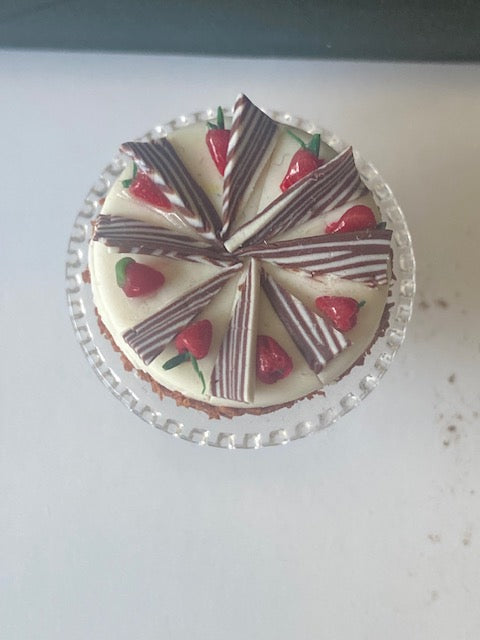 Chocolate and strawberry cheesecake handcrafted