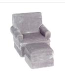 Grey Chair and Ottoman