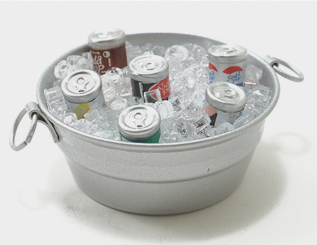 Bucket of drinks with ice