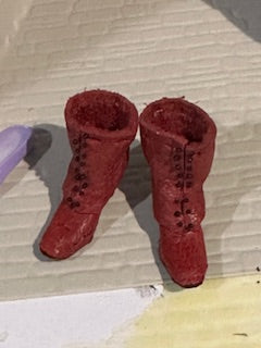 Red handcrafted boots leather