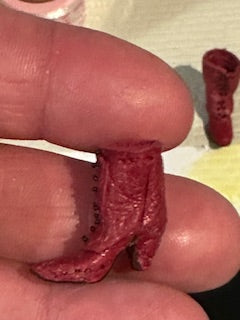 Red handcrafted boots leather