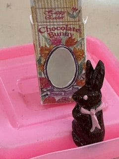 Handcrafted chocolate bunny in box