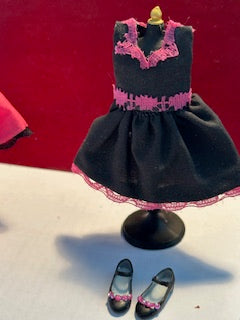 Fuschia dress collection with matching shoes
