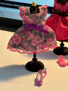 Fuschia dress collection with matching shoes
