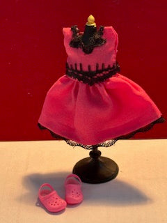 Fuschia dress collection with matching shoes