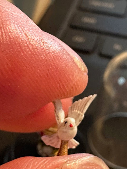 Sun Lemmens Faberge style egg with miniature bird