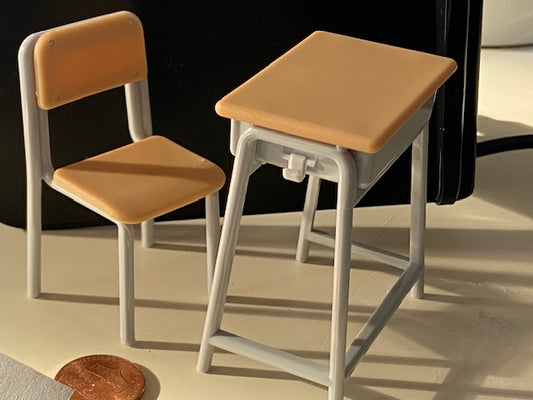 School desk and chair