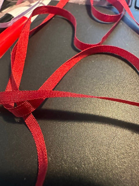 Assorted Colour Silk Ribbon 4mm-Price by Yard