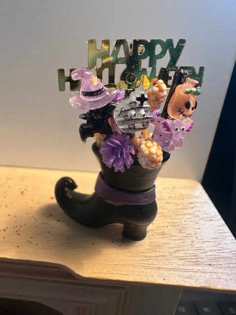 Witch boot centrepiece or outdoor planter