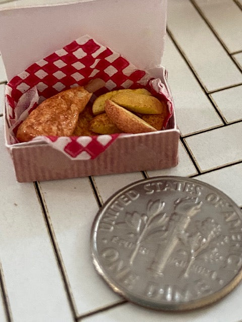 Potato Wedges and Fried Chicken handcrafted