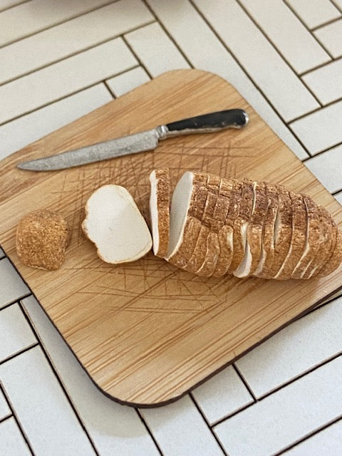 Handcrafted bread with knife