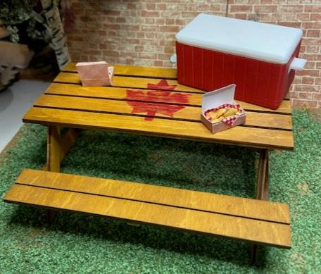 Assorted picnic tables handpainted