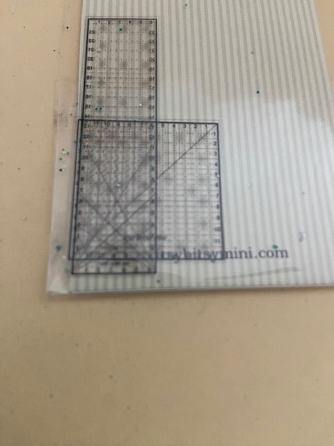 Cutting mat, rulers and rotary scissors