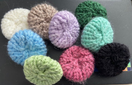 Mini knitted pillows-approx 1.25 inches in diameter