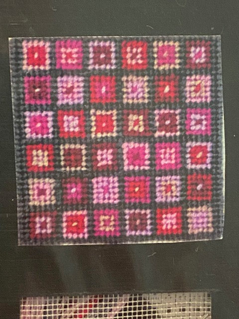 Beginner embroidery pillow kits by Retired Artisan Caroline Stanley