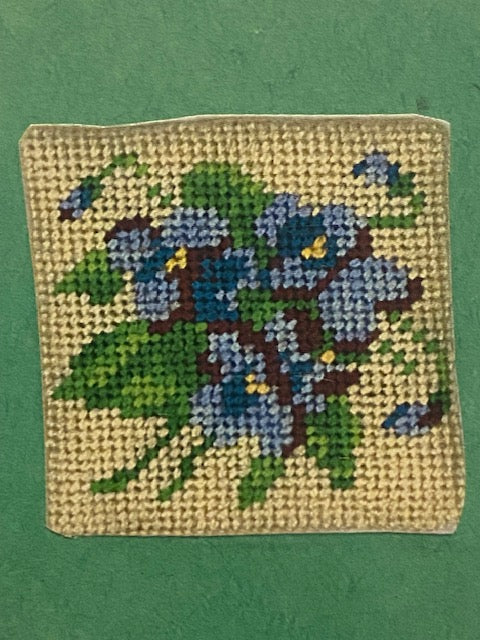 Beginner embroidery pillow kits by Retired Artisan Caroline Stanley