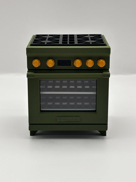 Olive green stove-3d printed REG PRICE $ 80 SALE