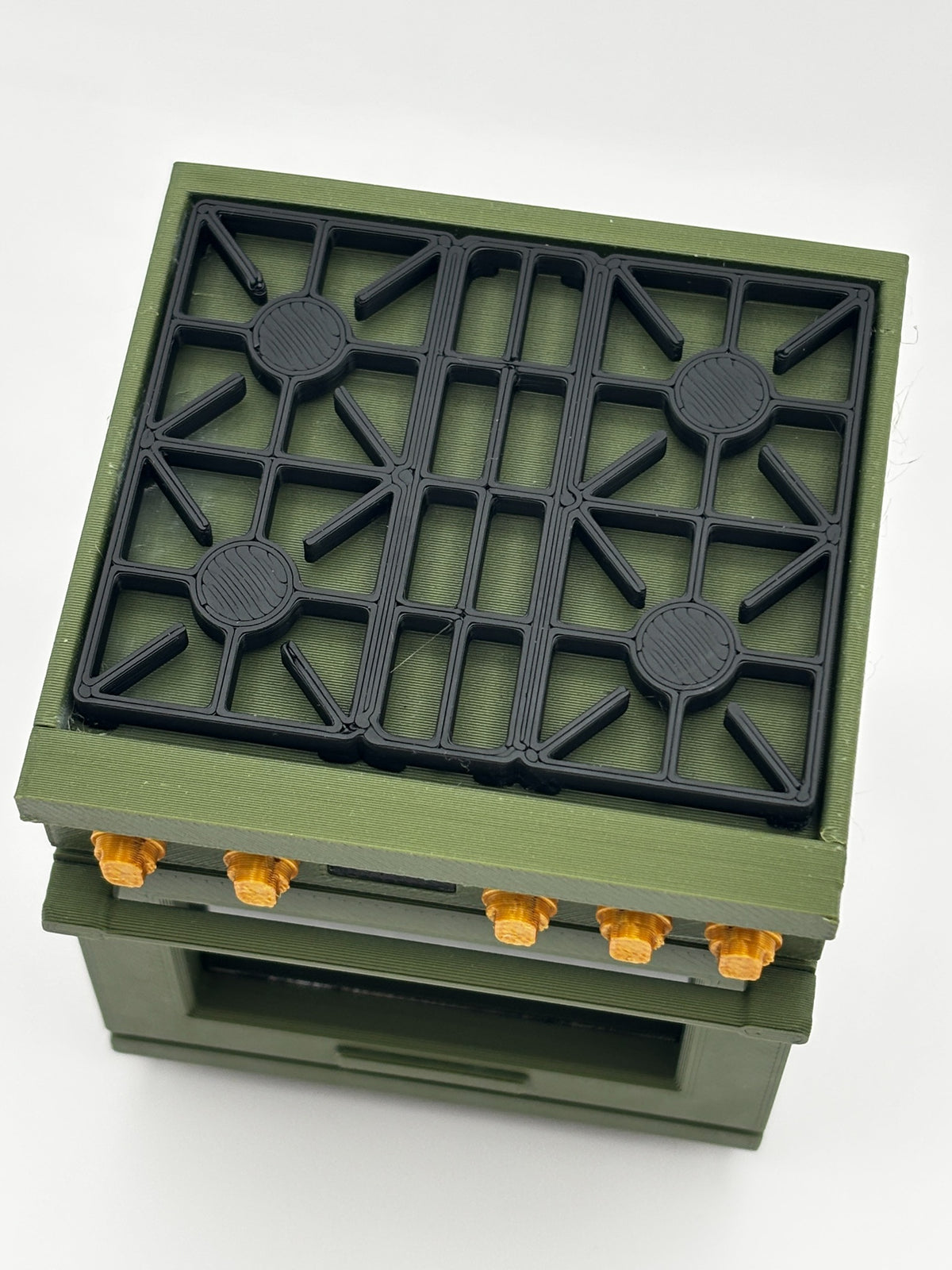 Olive green stove-3d printed REG PRICE $ 100  SALE