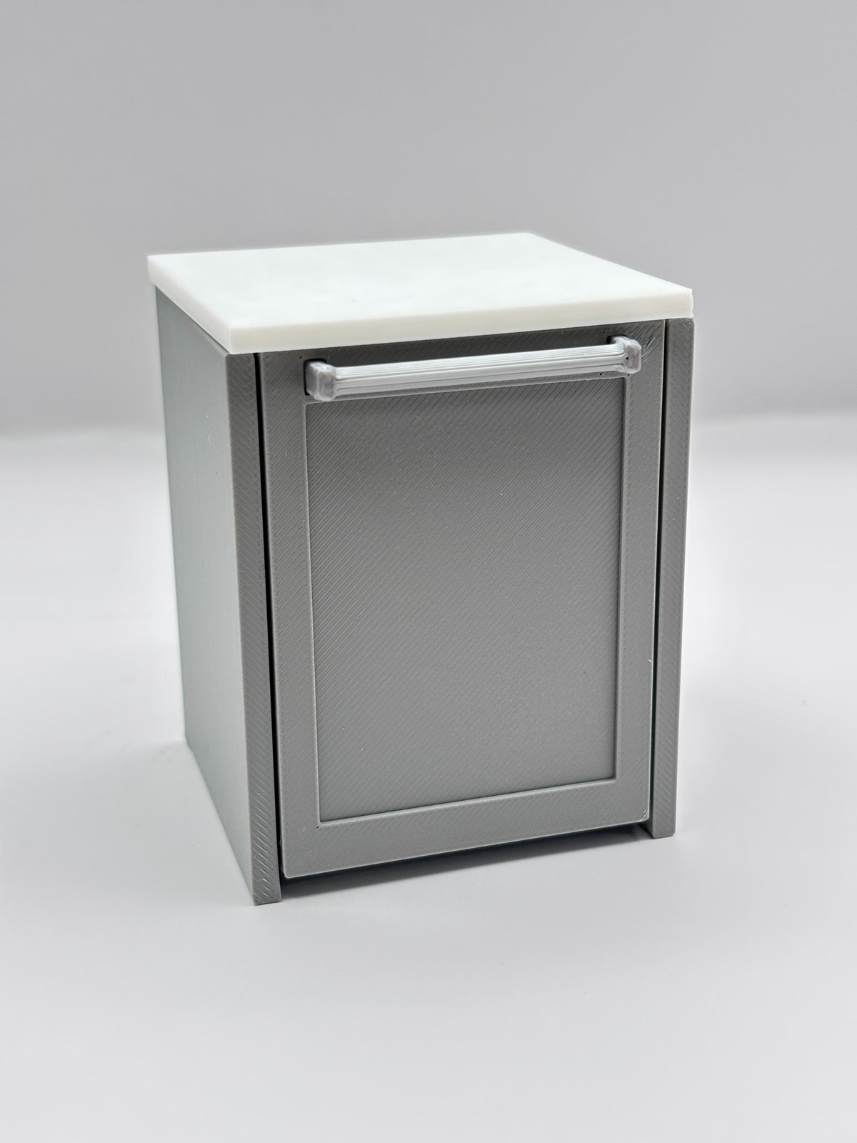 Dishwasher-3d printed kit (stainless steel look handle and doors with white counter)