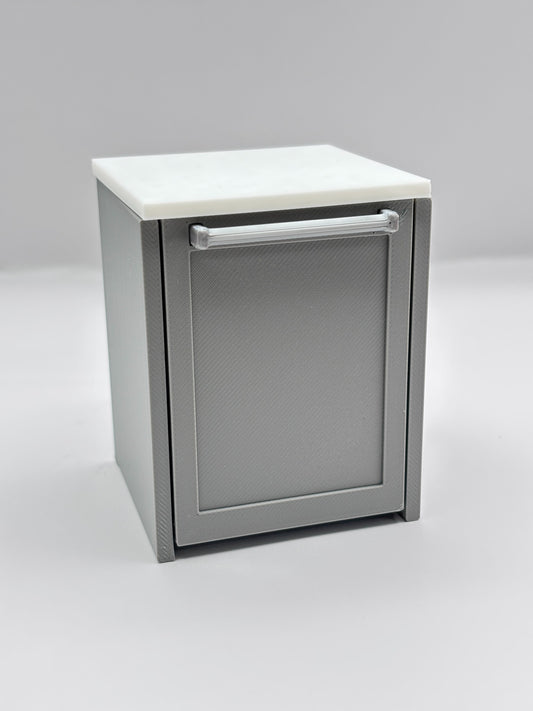 Dishwasher-3d printed (stainless steel look handle and doors with white counter)
