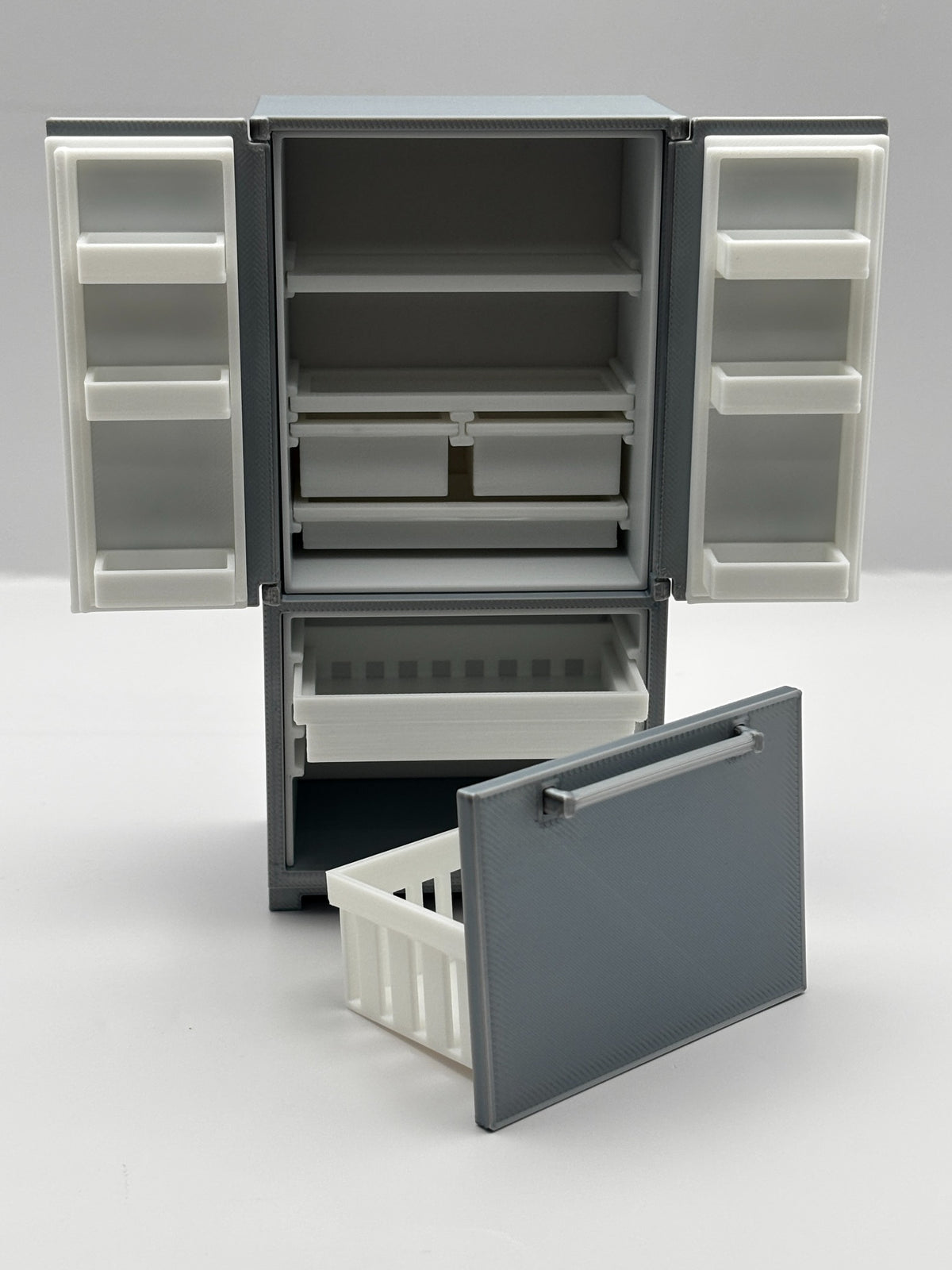 Stainless steel look fridge-3d printed