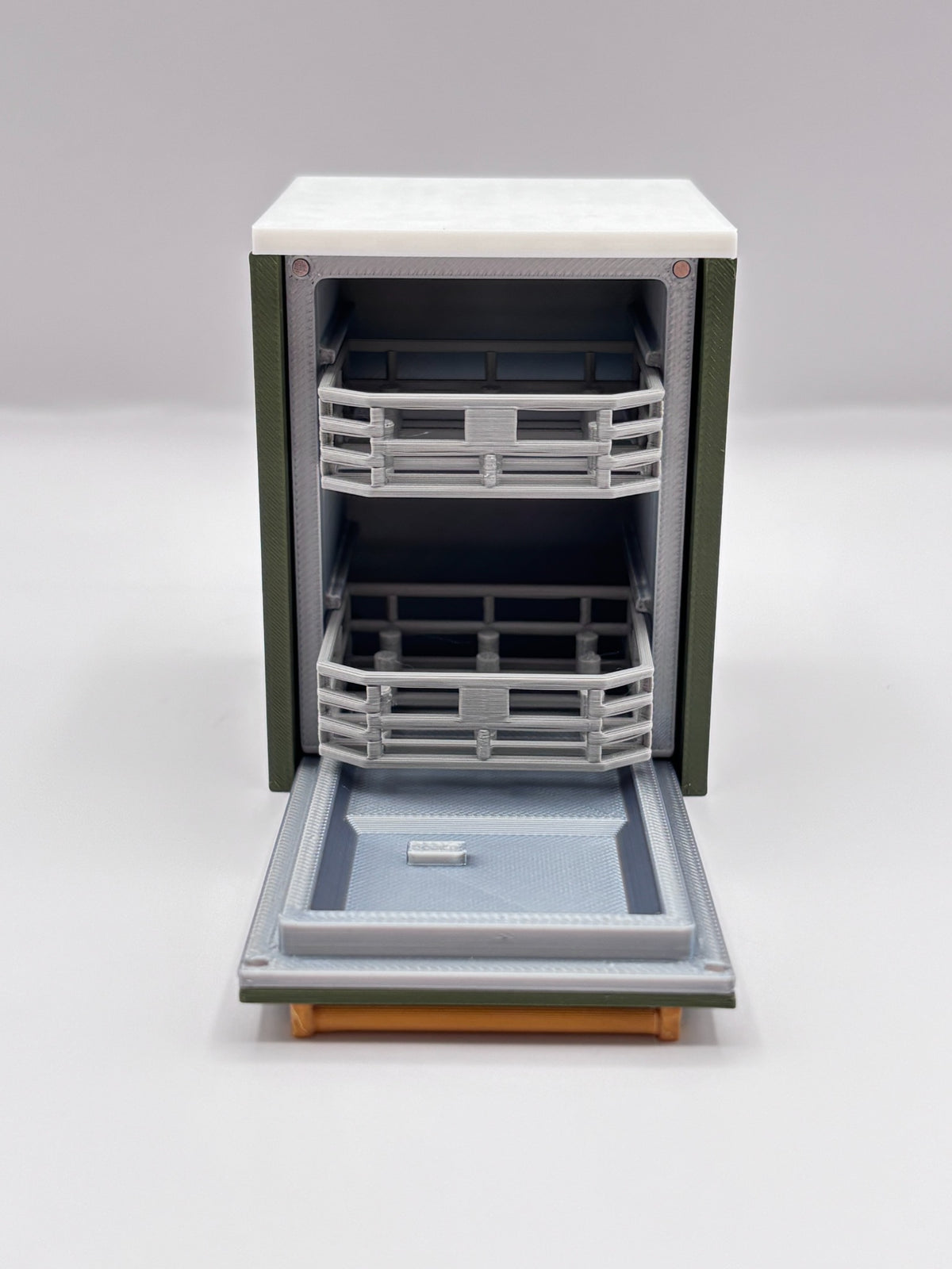 Dishwasher-3d  printed olive green with white counter kit