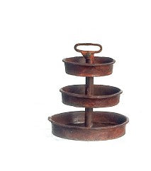 Rusted tin 3 tier tray