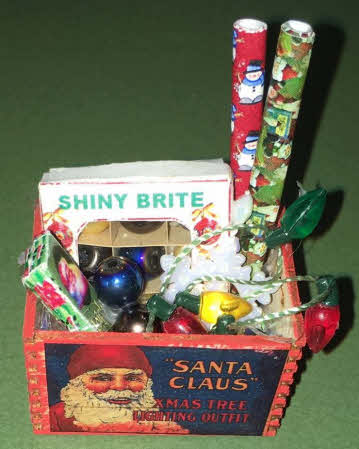 Crate of Holiday Decor items kit