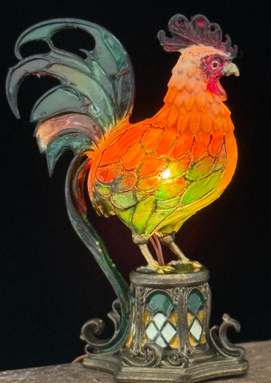 Stained glass rooster lamp paint it yourself kit