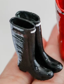 Black rain boots-pair
