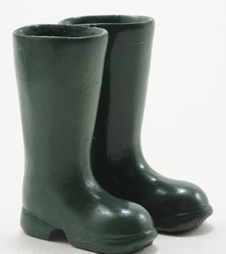 Green rubber boots