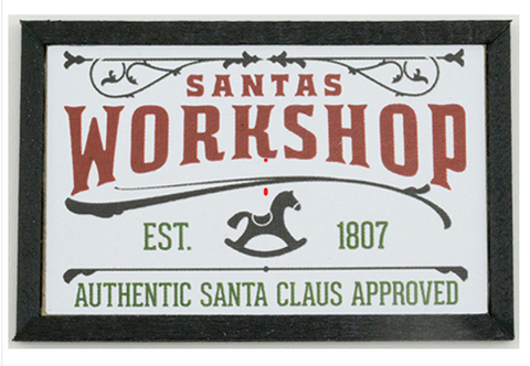 Santa's workshop sign