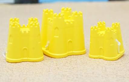 Castle sand toy-yellow in 3 sizes