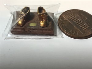Bronzed baby shoes display-handcrafted