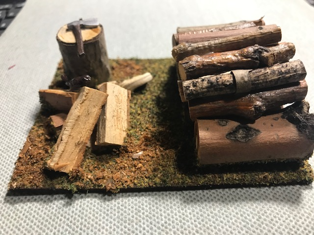 Chopping wood scene