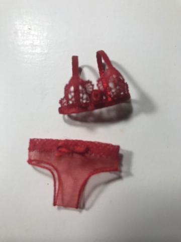 Lace bra and underwear-red or black