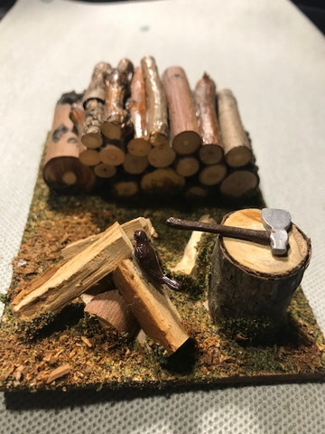 Chopping wood scene