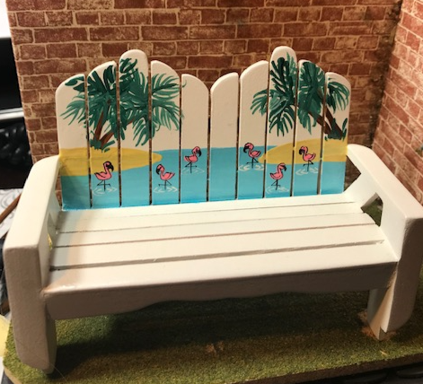 Handpainted adirondack bench