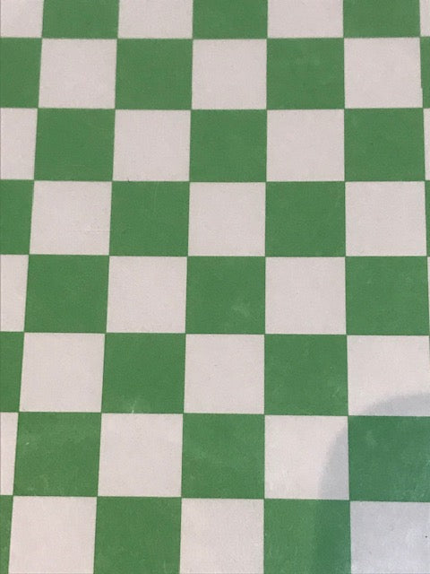 Bright green check sheet tile - glossy stock 10x13 inches