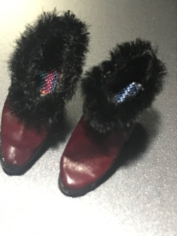 Women's handcrafted fuzzy boots
