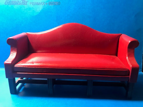 Red Pleather Couch