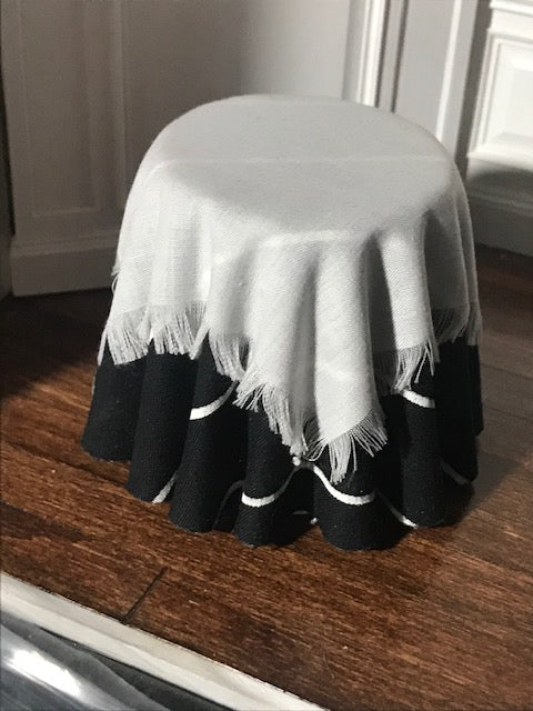 Assorted halloween skirted tables