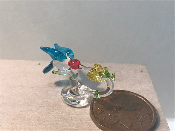 Hummingbird blown glass figurine