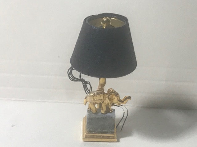 Elephant lamp electrified handcrafted