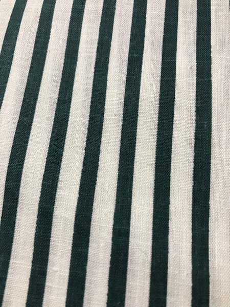 Forest green and white fabric 18x11 inches