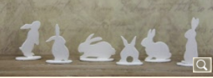 Set of 6 easter bunnies on stands kit