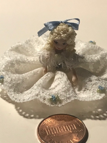 Ethel's Angel Children Porcelain Bed Sitting Doll
